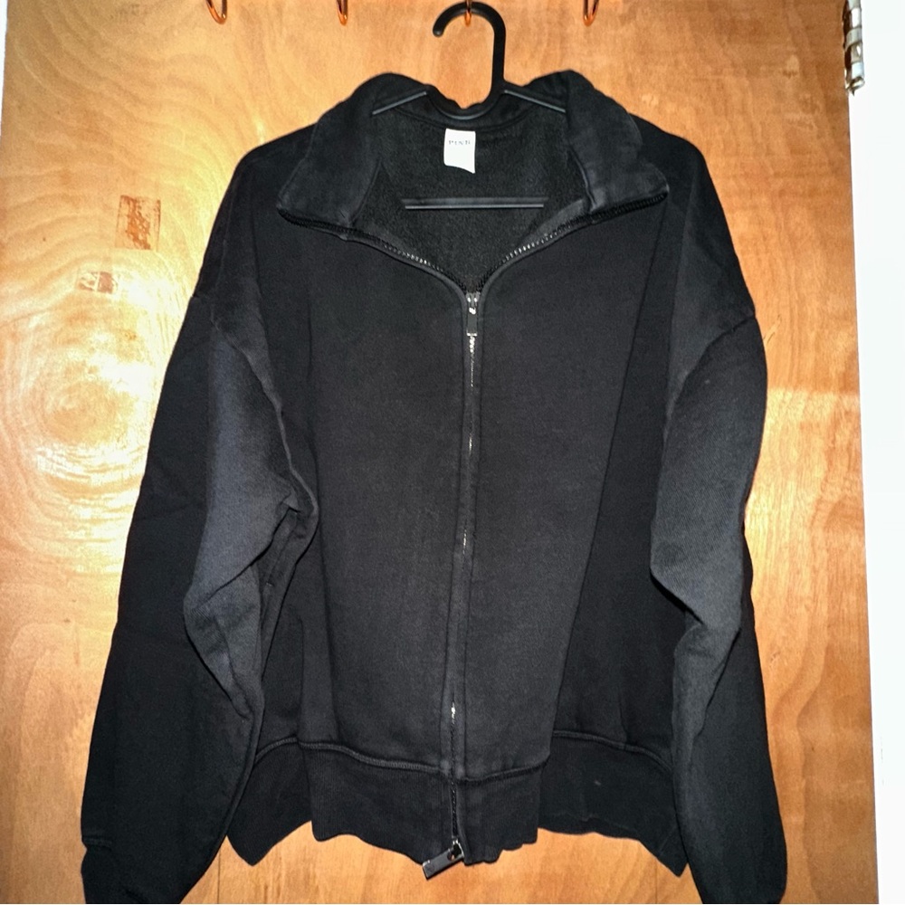 PINK Black Zip-Up